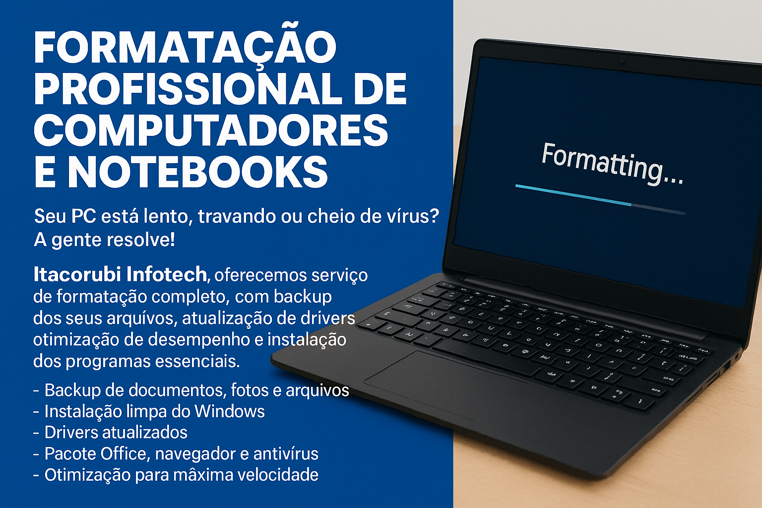 Produto Formatação de Computadores Notebook